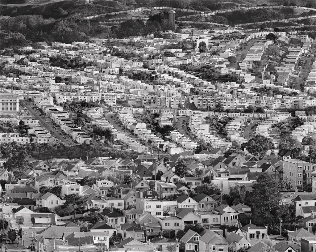 Black and white photograph of Bernal Heights and Excelsior, San Francisco, California, 2010