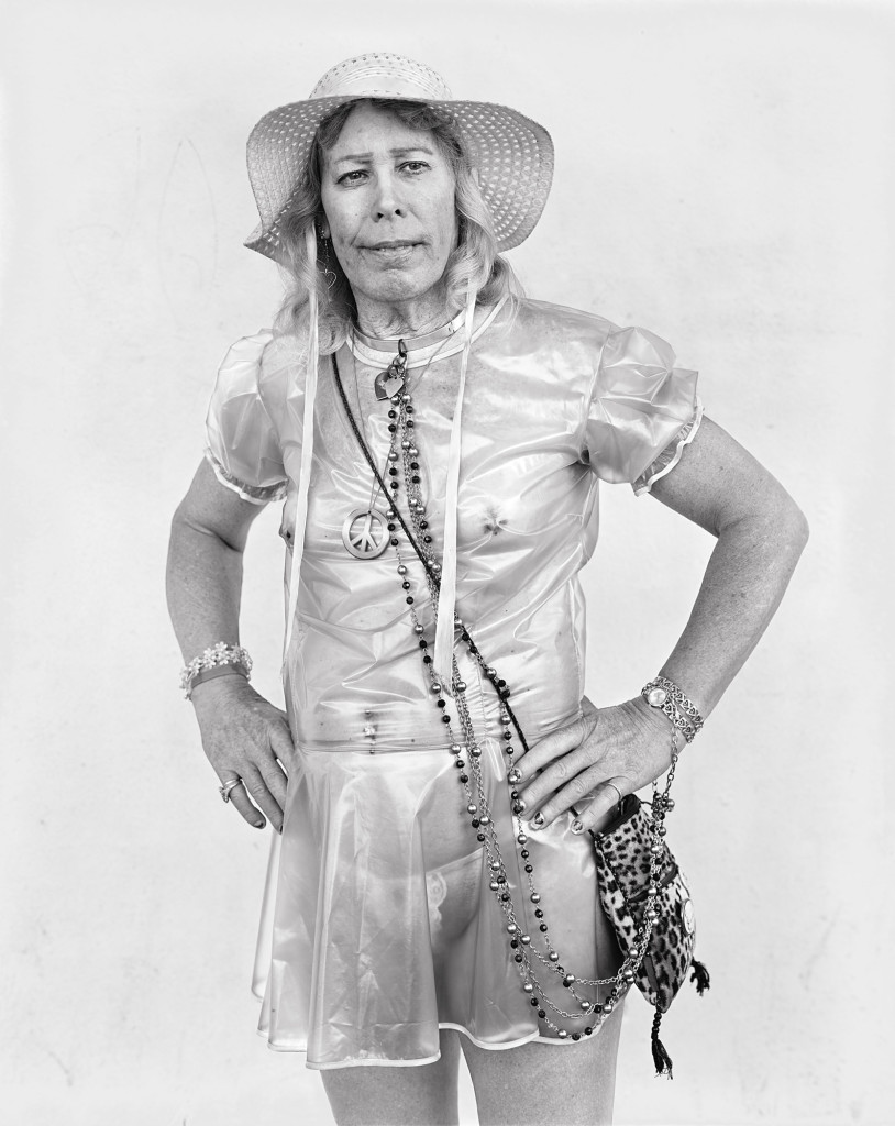 Black and white photograph of Rachel, Folsom Street and 8th Street, 2012