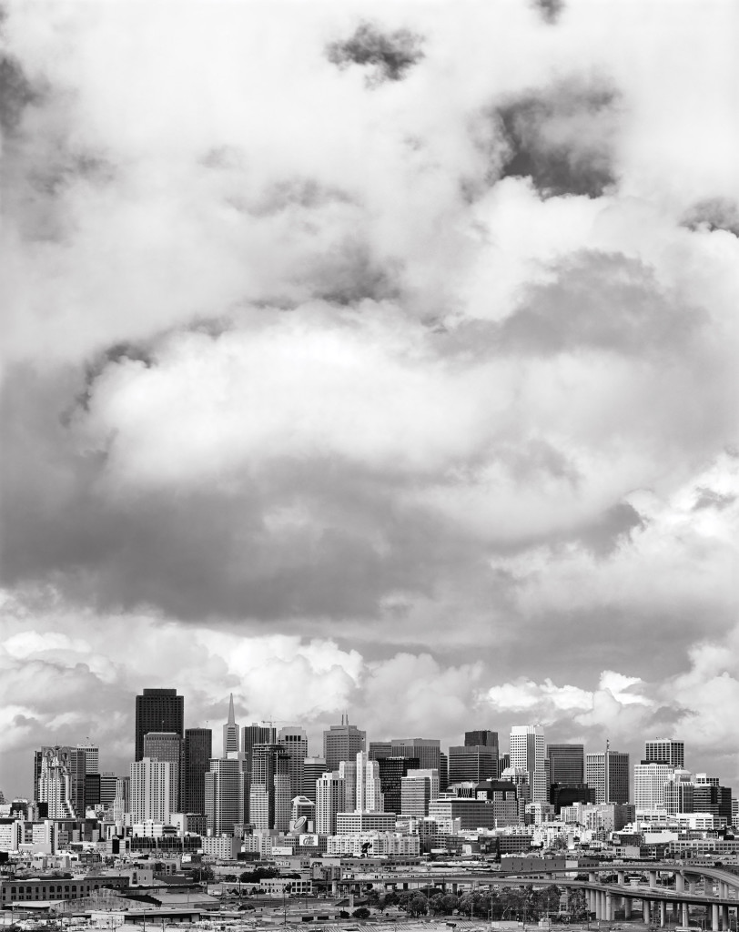 Black and white photograph of Downtown from Potrero Hill, San Francisco, California, 2003