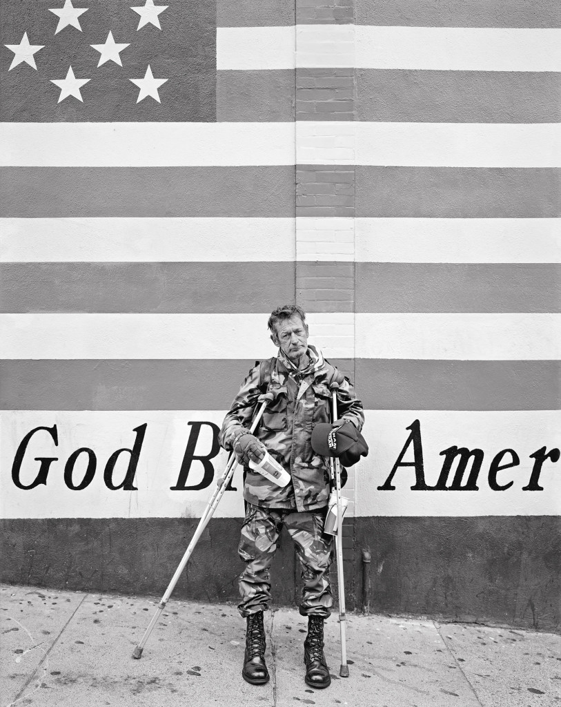 Black and white photograph of Vietnam Veteran, Chinatown, San Francisco, California, 2002