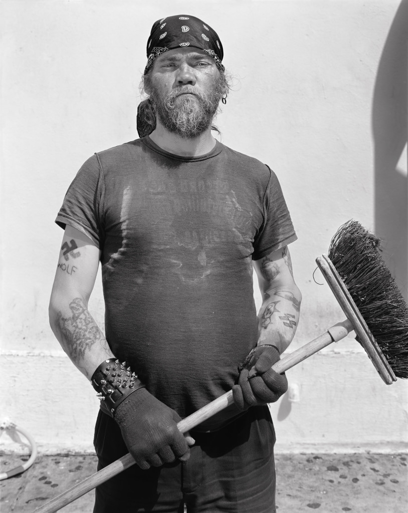 Black and white photograph of Handyman, Mission Street and Annie Street, San Francisco, California, 2008