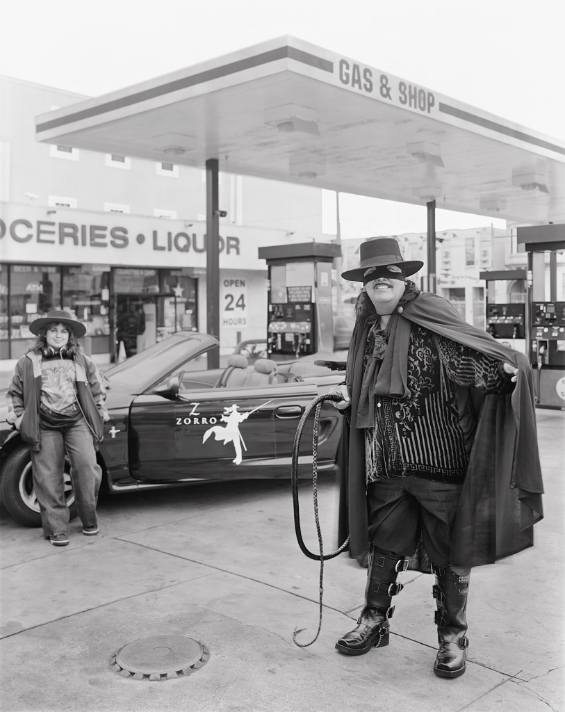 Black and white photograph of Zorro and Son, 24th Street and South Van Ness Street, San Francisco, California, 2009